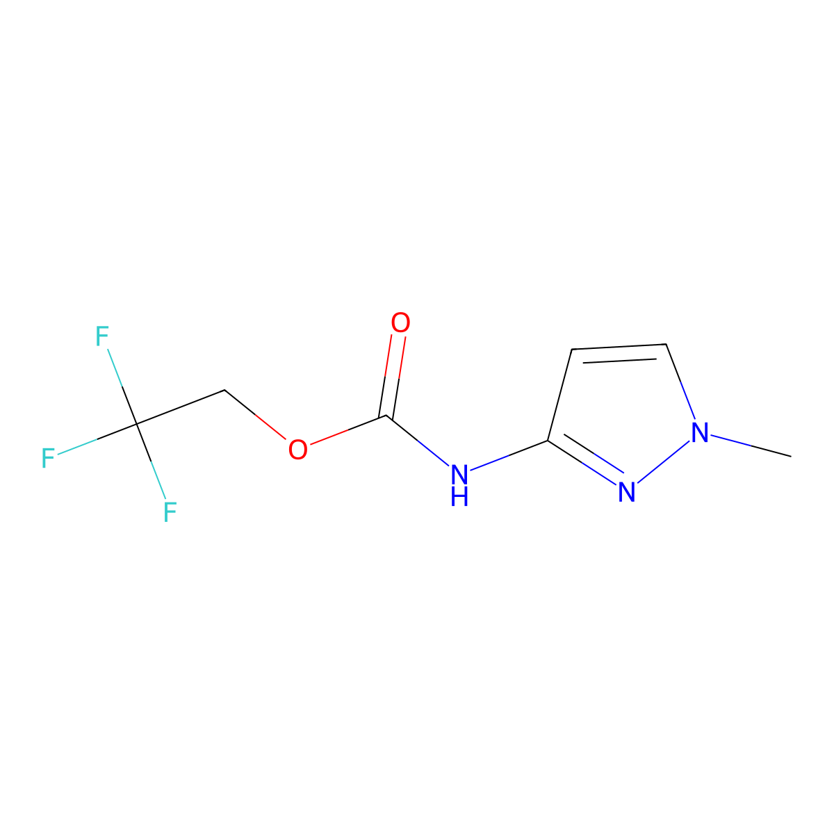2,2,2-trifluoroethyl N-(1-methyl-1H-pyrazol-3-yl)carbamate molecular structure, CAS 1183122-20-4