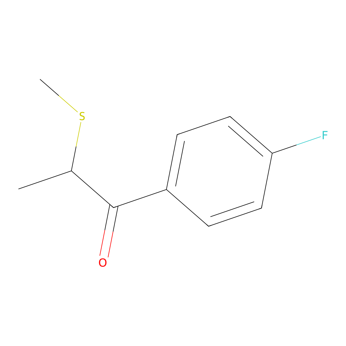 1-(4-Fluorophenyl)-2-(methylsulfanyl)propan-1-one molecular structure, CAS 1183125-03-2