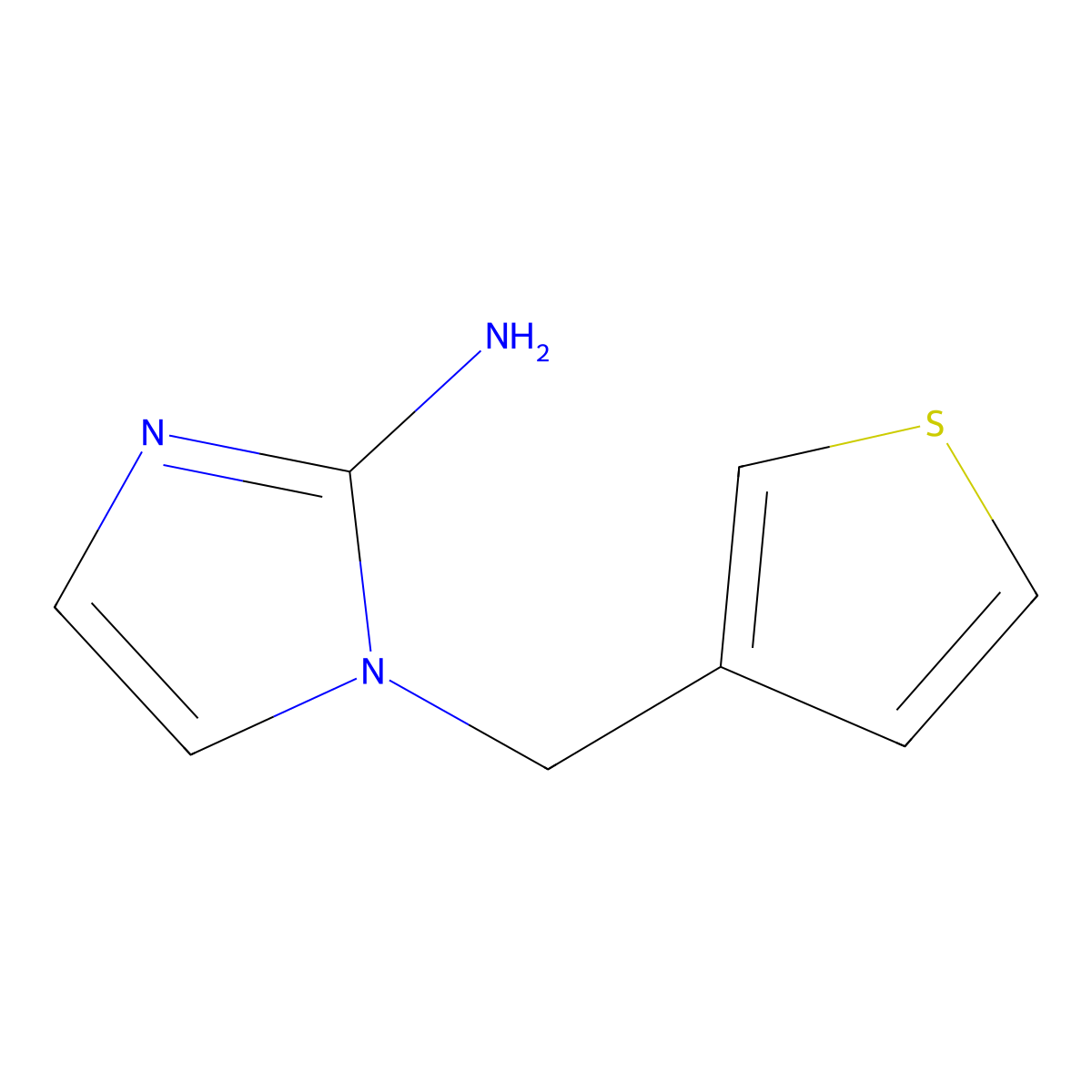 1-[(thiophen-3-yl)methyl]-1H-imidazol-2-amine molecular structure, CAS 1183125-58-7