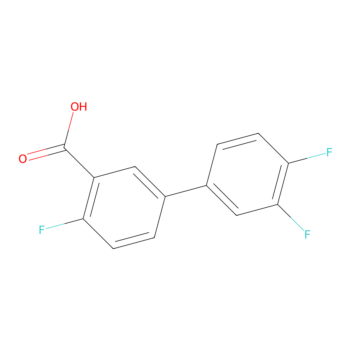 5-(3,4-Difluorophenyl)-2-fluorobenzoic acid molecular structure, CAS 1183127-30-1