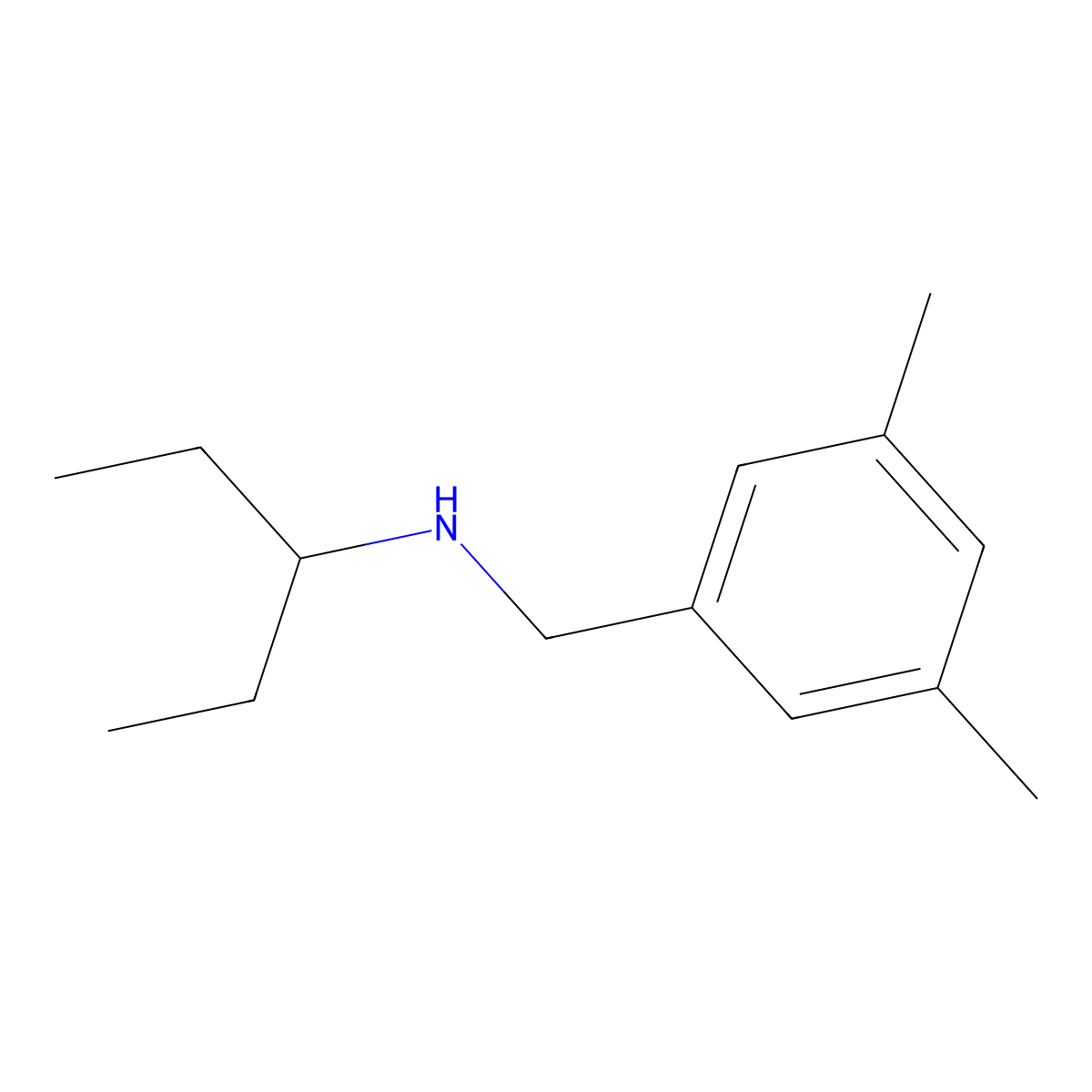 [(3,5-Dimethylphenyl)methyl](pentan-3-yl)amine molecular structure, CAS 1183127-55-0