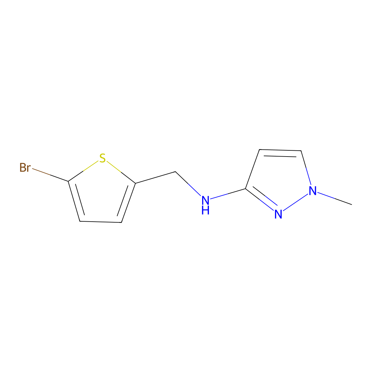N-[(5-bromothiophen-2-yl)methyl]-1-methyl-1H-pyrazol-3-amine molecular structure, CAS 1183128-80-4