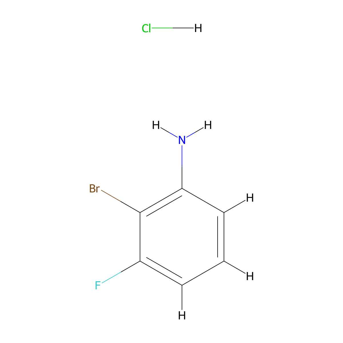 2-Bromo-3-fluoroaniline hydrochloride molecular structure, CAS 118313-87-4