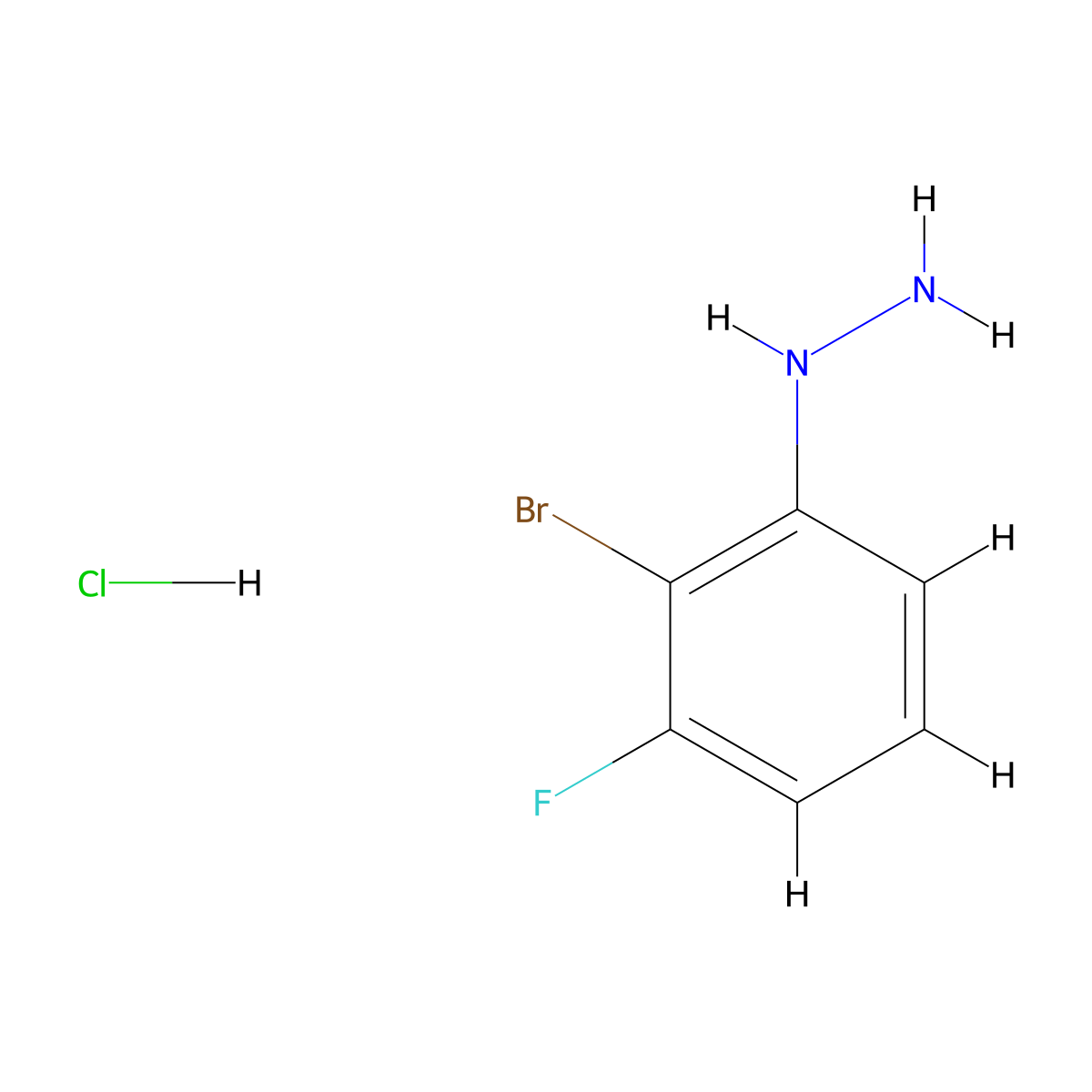 (2-Bromo-3-fluorophenyl)hydrazine hydrochloride molecular structure, CAS 118313-88-5