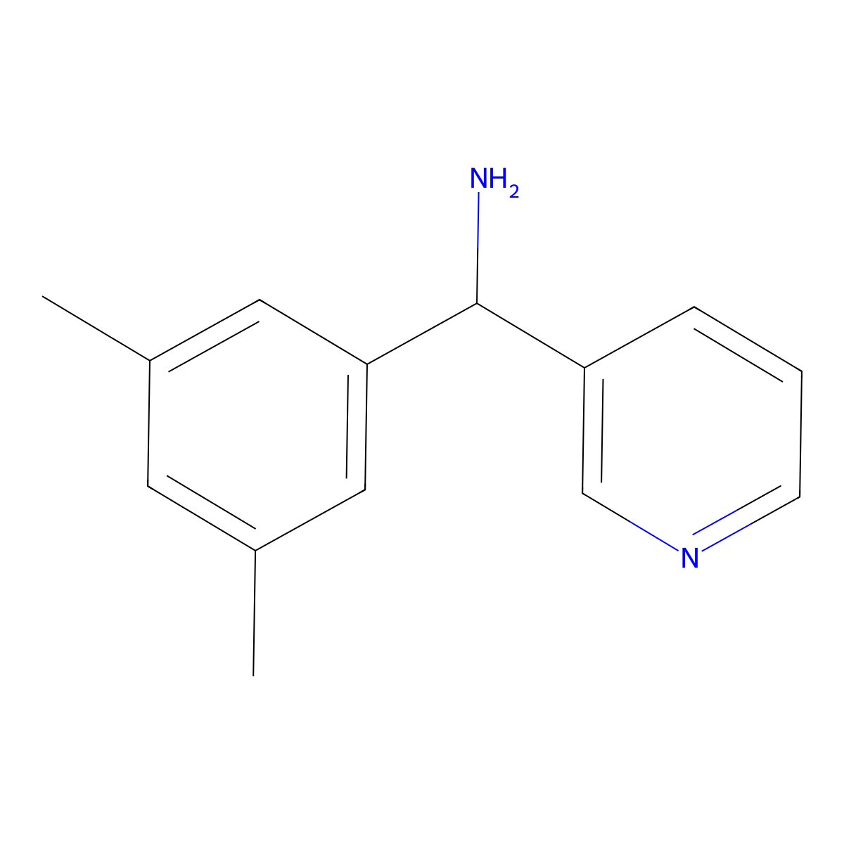 (3,5-Dimethylphenyl)(pyridin-3-yl)methanamine molecular structure, CAS 1183134-72-6
