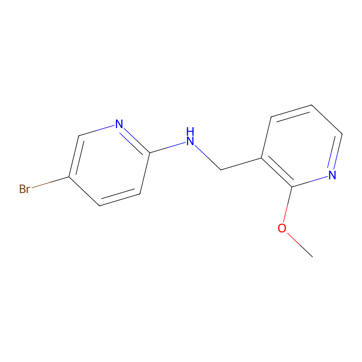 5-bromo-N-[(2-methoxypyridin-3-yl)methyl]pyridin-2-amine molecular structure, CAS 1183136-66-4