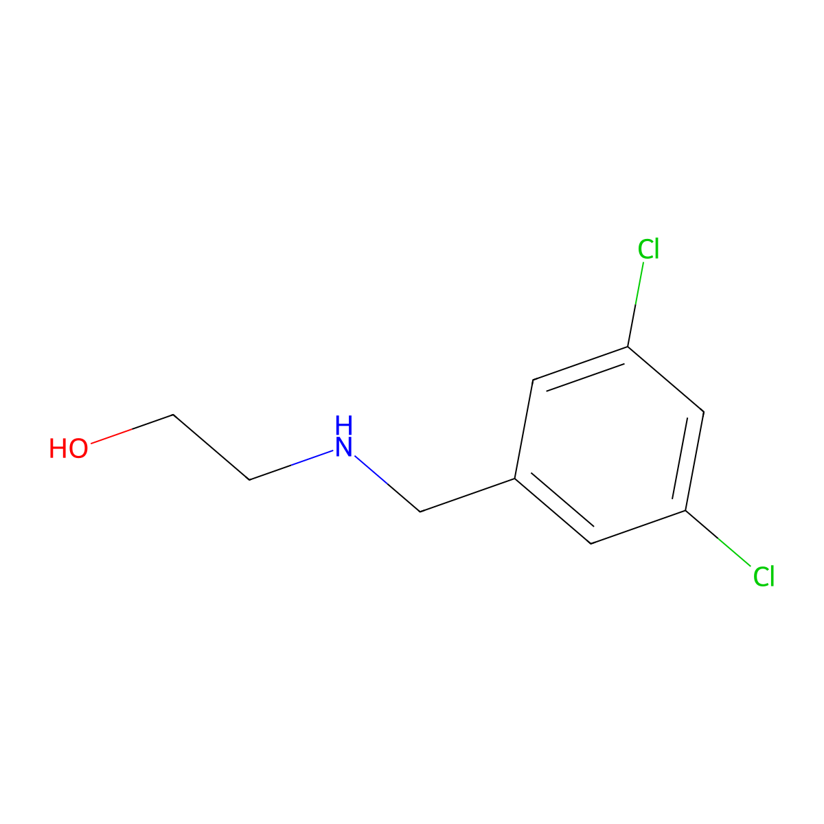 2-{[(3,5-Dichlorophenyl)methyl]amino}ethan-1-ol molecular structure, CAS 1183137-67-8