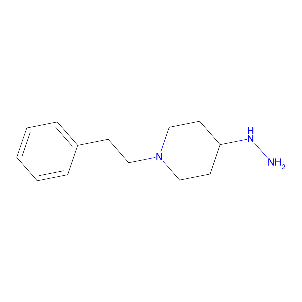 (1-Phenethyl-piperidin-4-yl)-hydrazine molecular structure, CAS 1183137-99-6