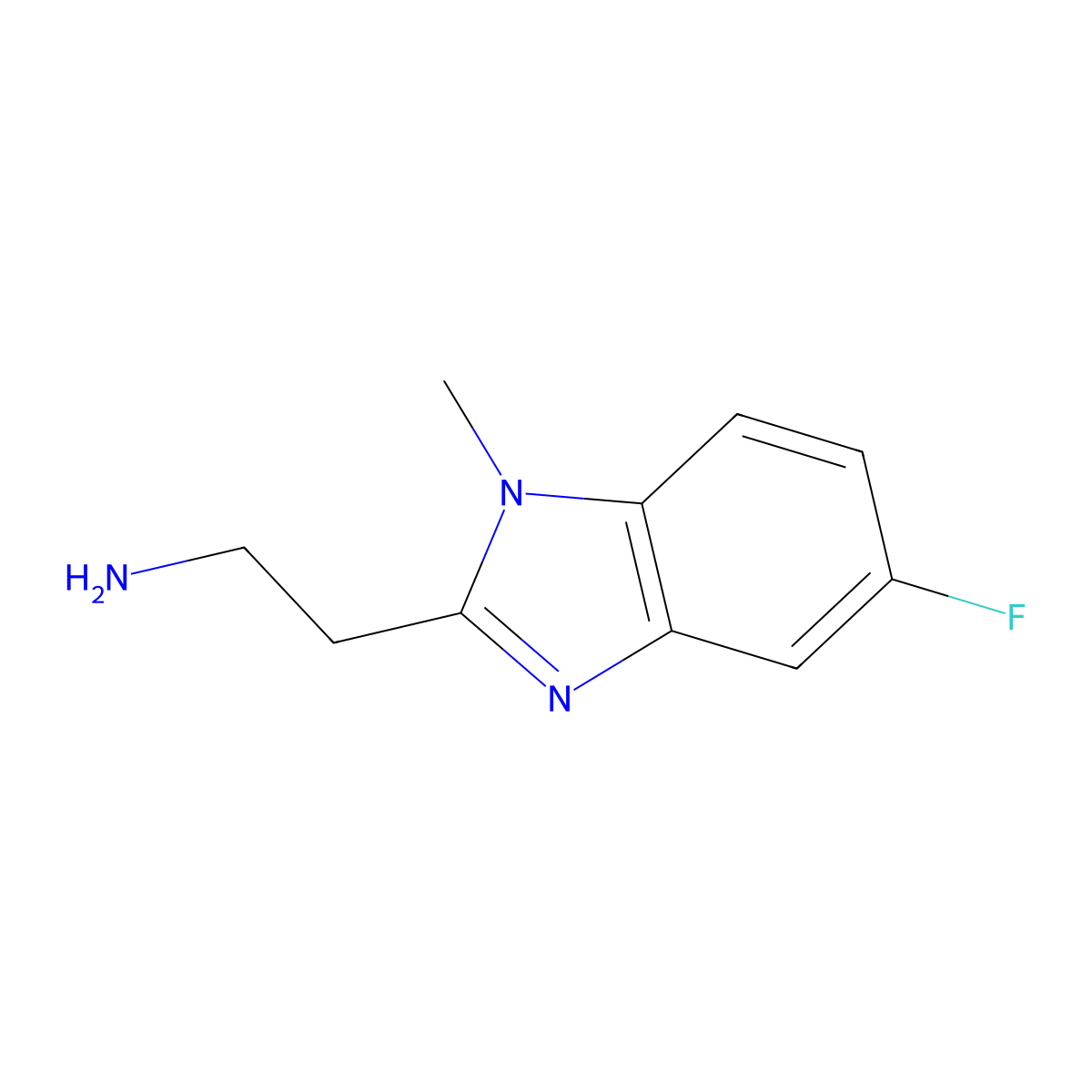 2-(5-fluoro-1-methyl-1H-1,3-benzodiazol-2-yl)ethan-1-amine molecular structure, CAS 1183138-73-9
