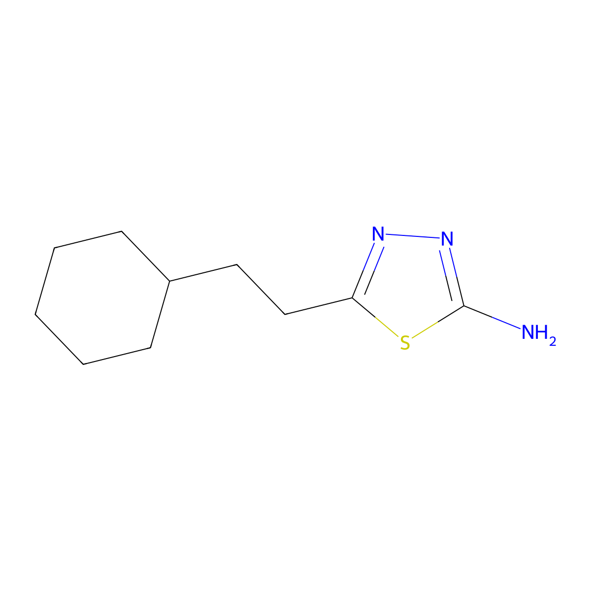 5-(2-Cyclohexylethyl)-1,3,4-thiadiazol-2-amine molecular structure, CAS 118314-04-8