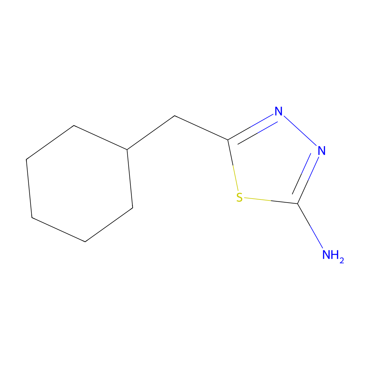 5-(Cyclohexylmethyl)-1,3,4-thiadiazol-2-amine molecular structure, CAS 118314-08-2