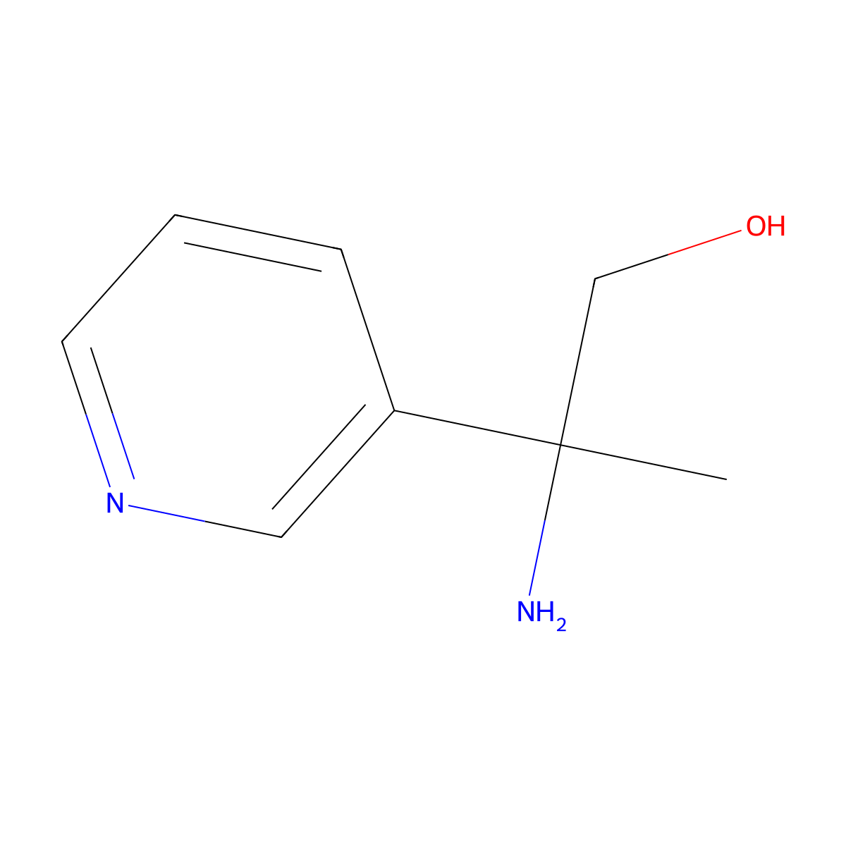 2-Amino-2-(pyridin-3-yl)propan-1-ol molecular structure, CAS 1183141-22-1