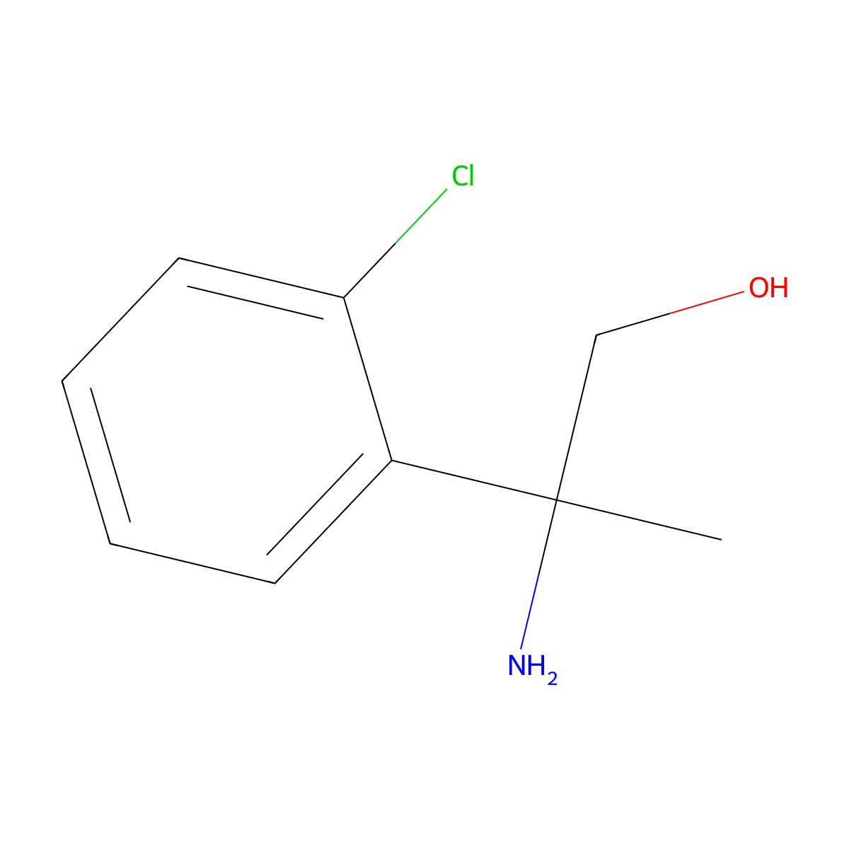 2-Amino-2-(2-chlorophenyl)propan-1-ol molecular structure, CAS 1183141-38-9