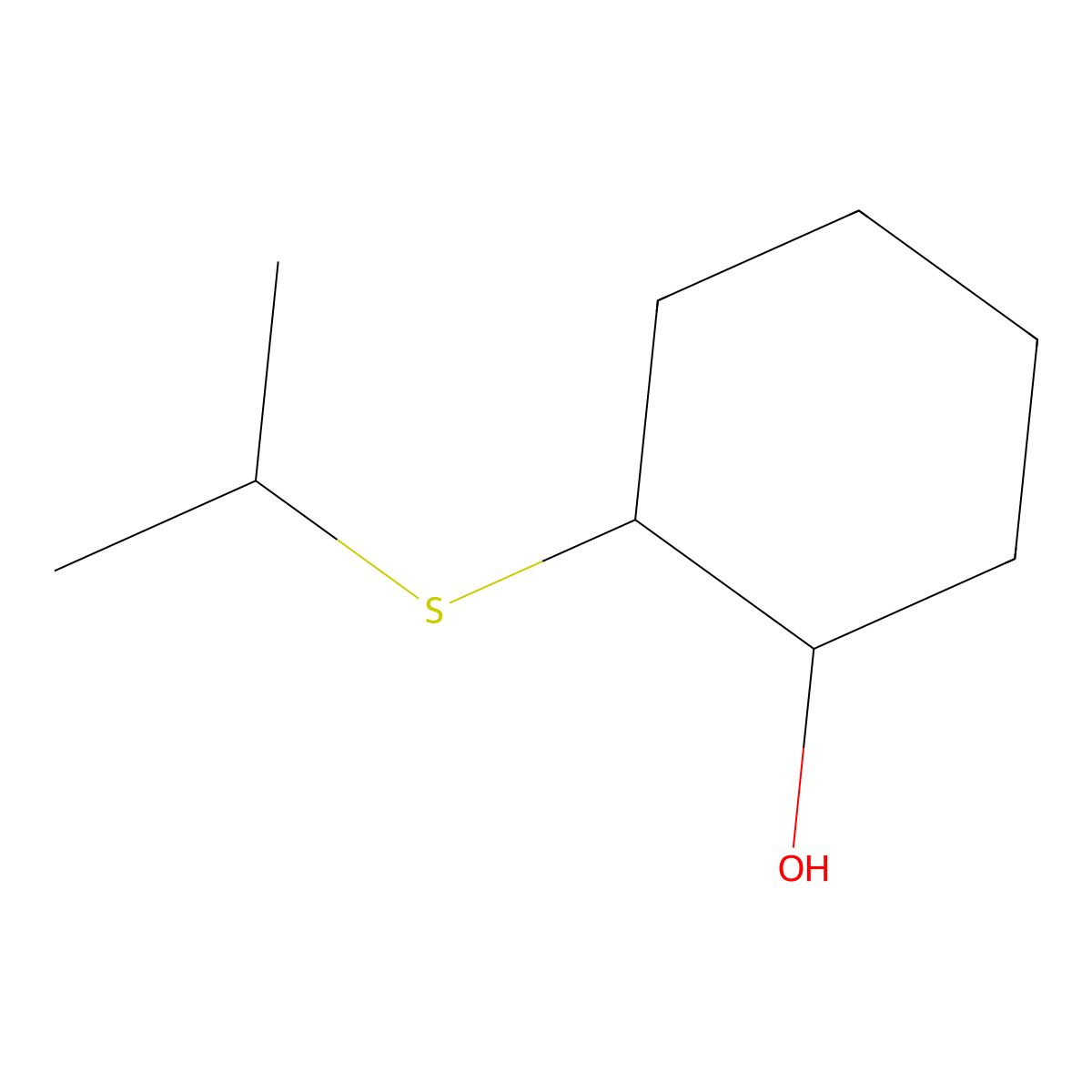 2-(Propan-2-ylsulfanyl)cyclohexan-1-ol molecular structure, CAS 1183142-67-7