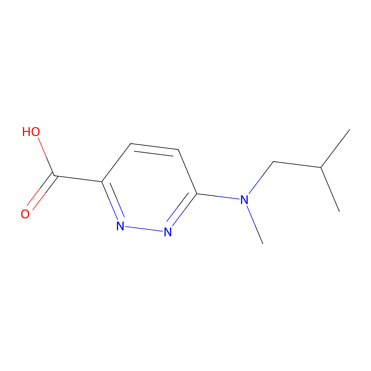 6-(Isobutyl(methyl)amino)pyridazine-3-carboxylic acid molecular structure, CAS 1183148-59-5