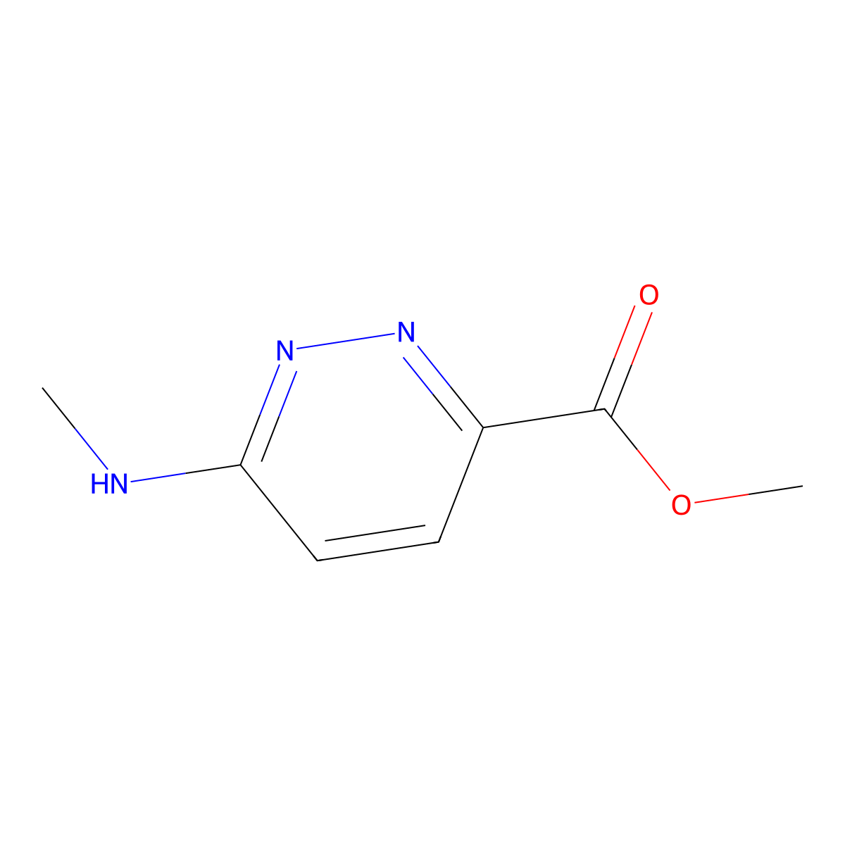 Methyl 6-(methylamino)pyridazine-3-carboxylate molecular structure, CAS 1183150-47-1
