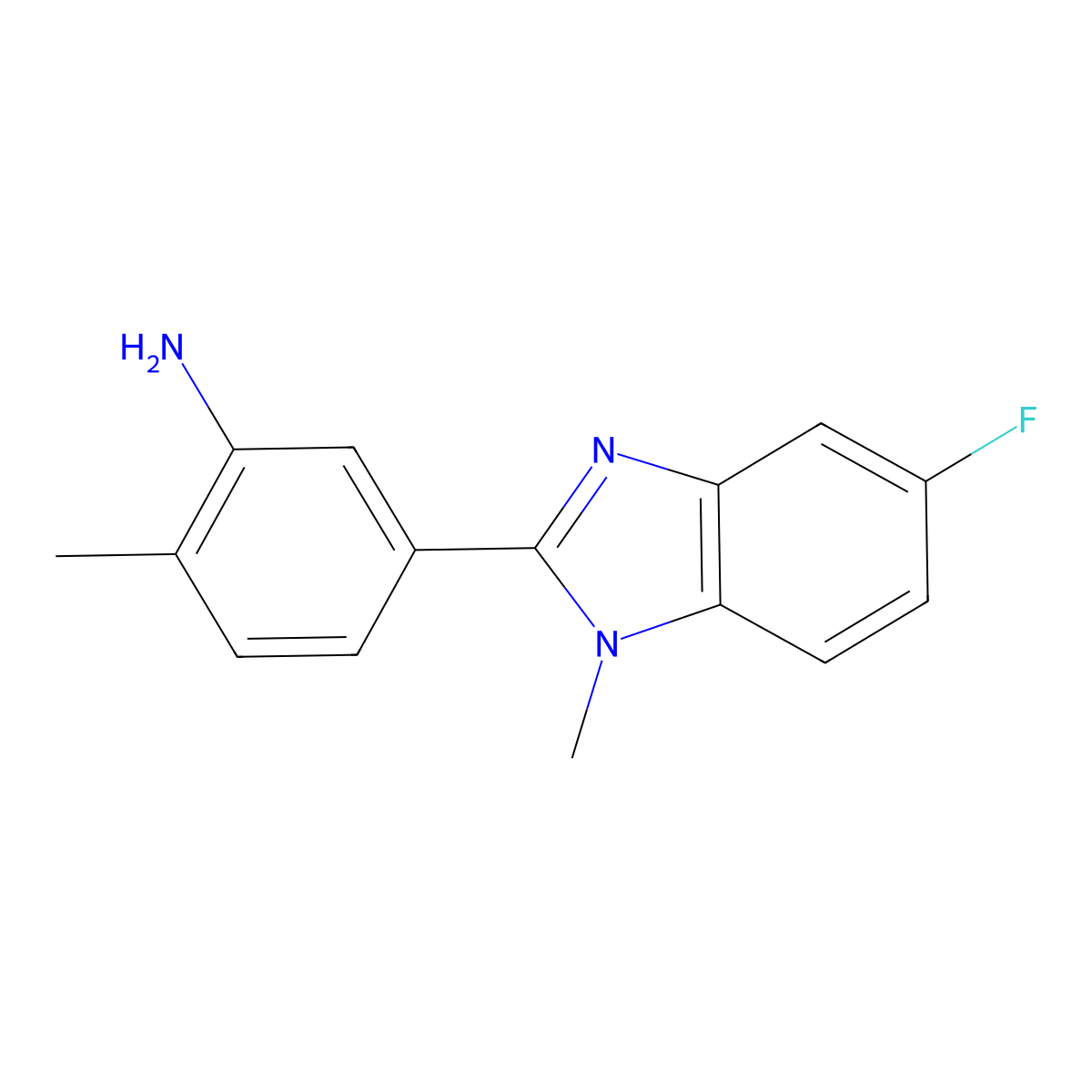 5-(5-fluoro-1-methyl-1H-1,3-benzodiazol-2-yl)-2-methylaniline molecular structure, CAS 1183150-96-0