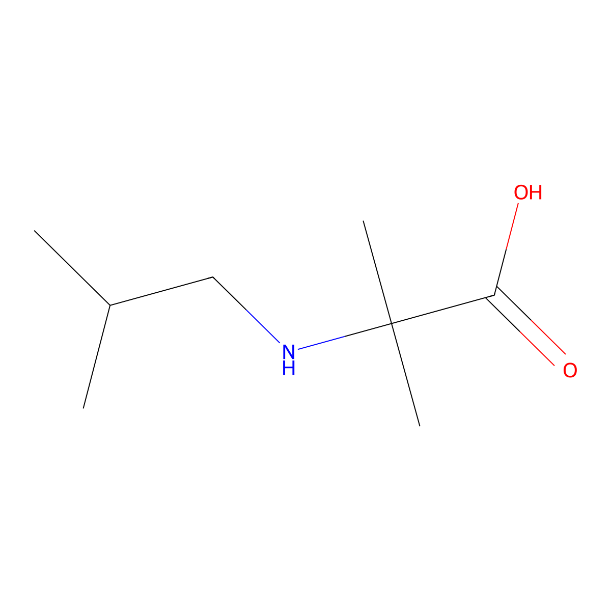 2-Methyl-2-[(2-methylpropyl)amino]propanoic acid molecular structure, CAS 1183157-21-2