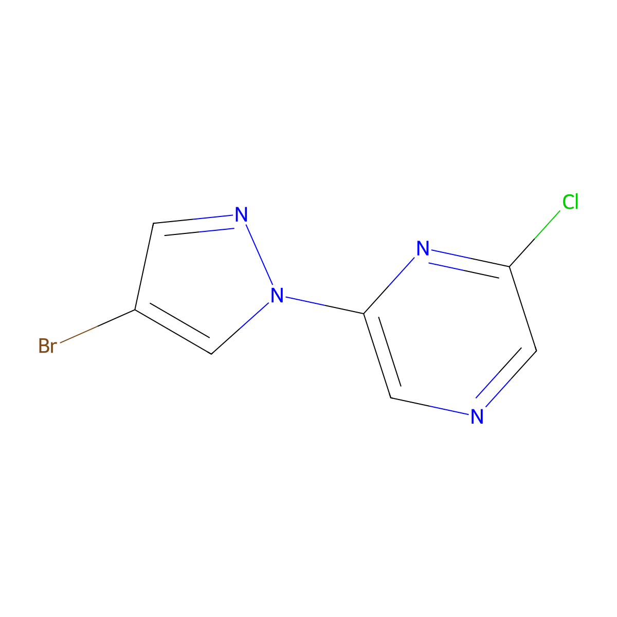 1-(6-Chloro-2-pyrazyl)-4-bromopyrazole molecular structure, CAS 1183157-63-2