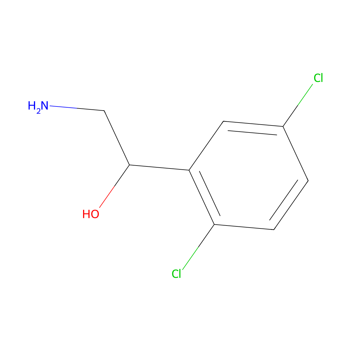 2-Amino-1-(2,5-dichlorophenyl)ethan-1-ol molecular structure, CAS 1183159-14-9