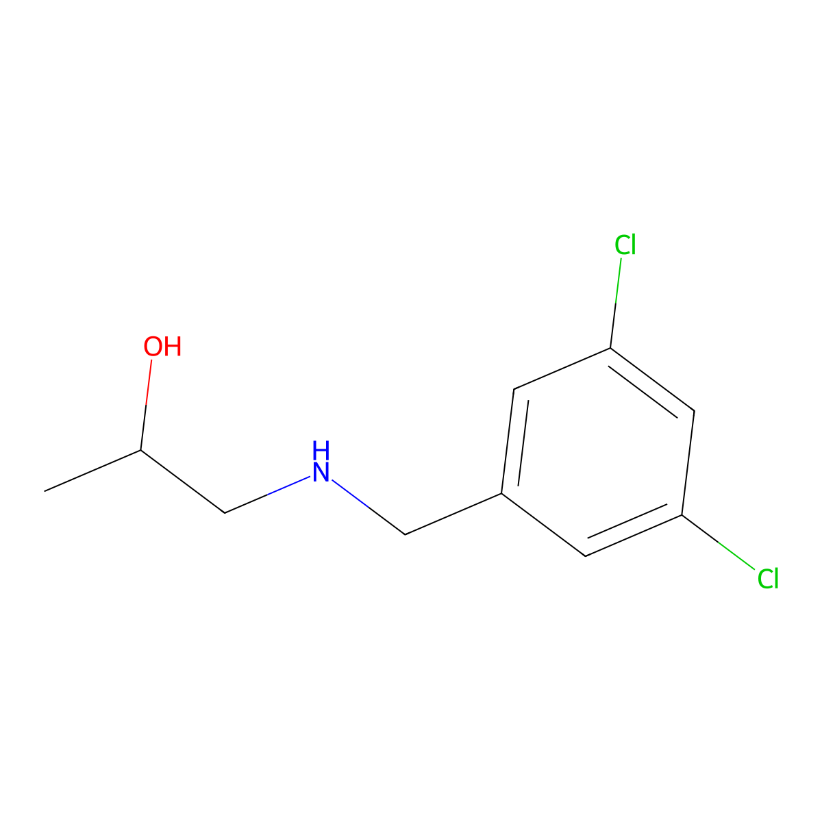 1-{[(3,5-Dichlorophenyl)methyl]amino}propan-2-ol molecular structure, CAS 1183159-43-4