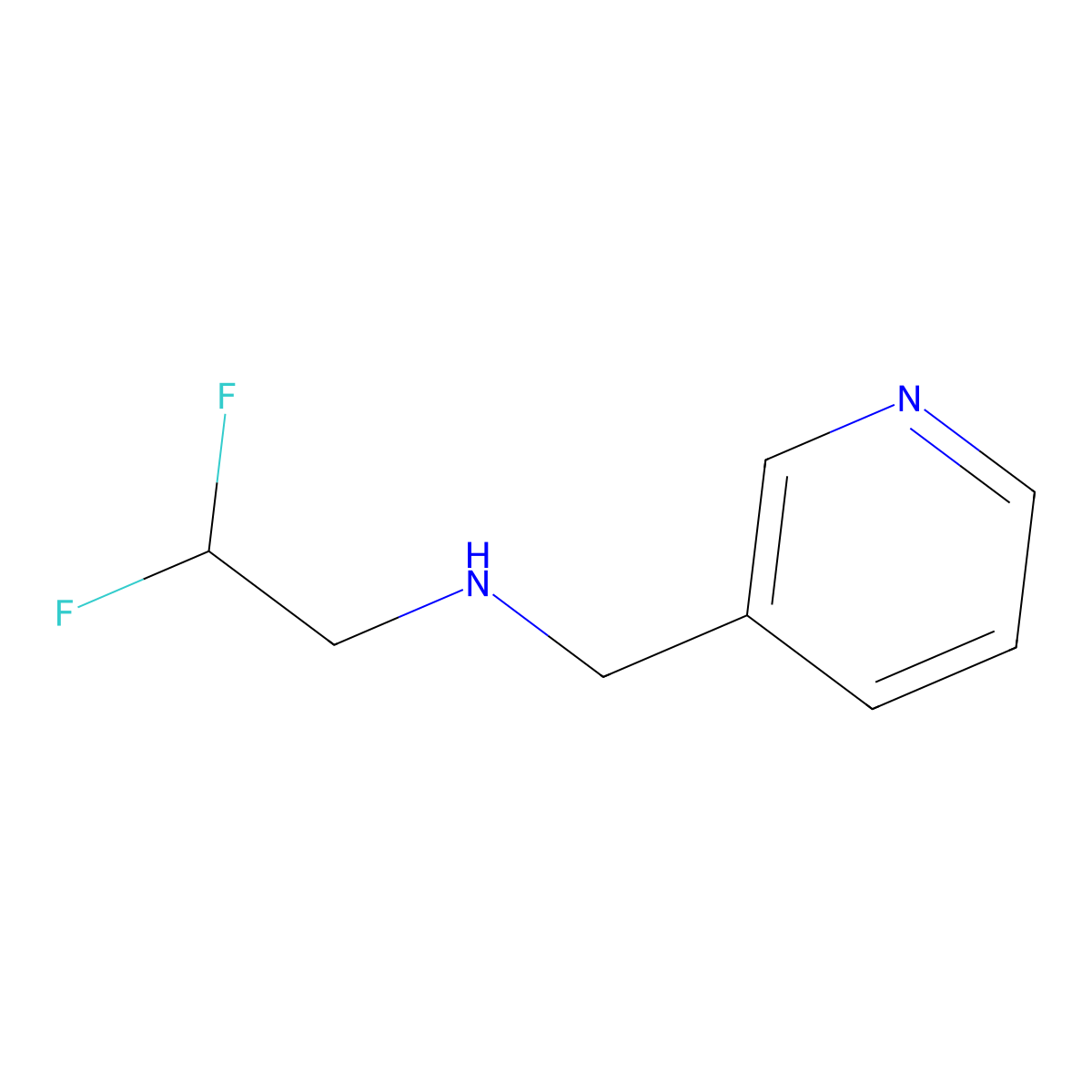 (2,2-Difluoroethyl)(pyridin-3-ylmethyl)amine molecular structure, CAS 1183162-55-1