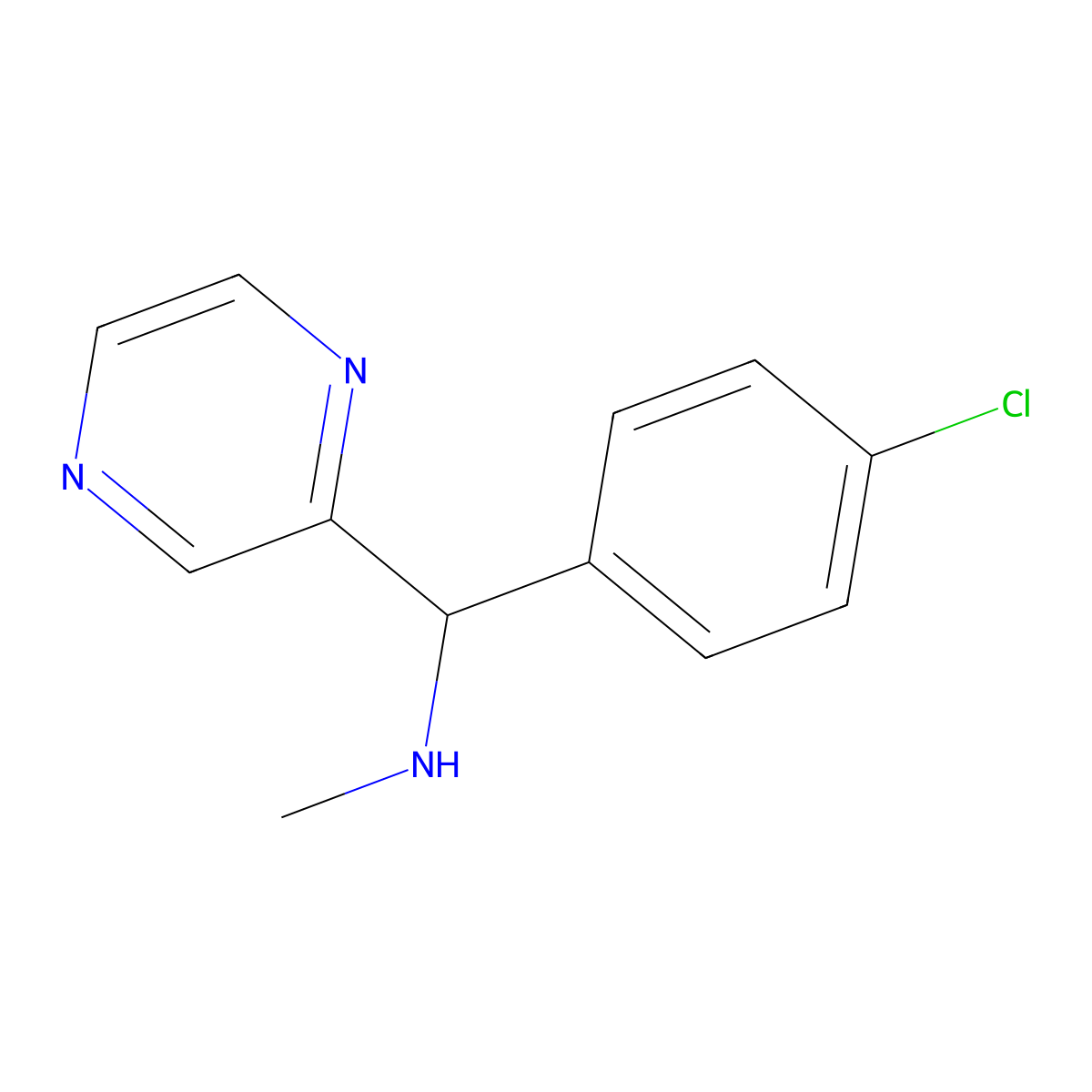 [(4-Chlorophenyl)(pyrazin-2-yl)methyl](methyl)amine molecular structure, CAS 1183164-38-6