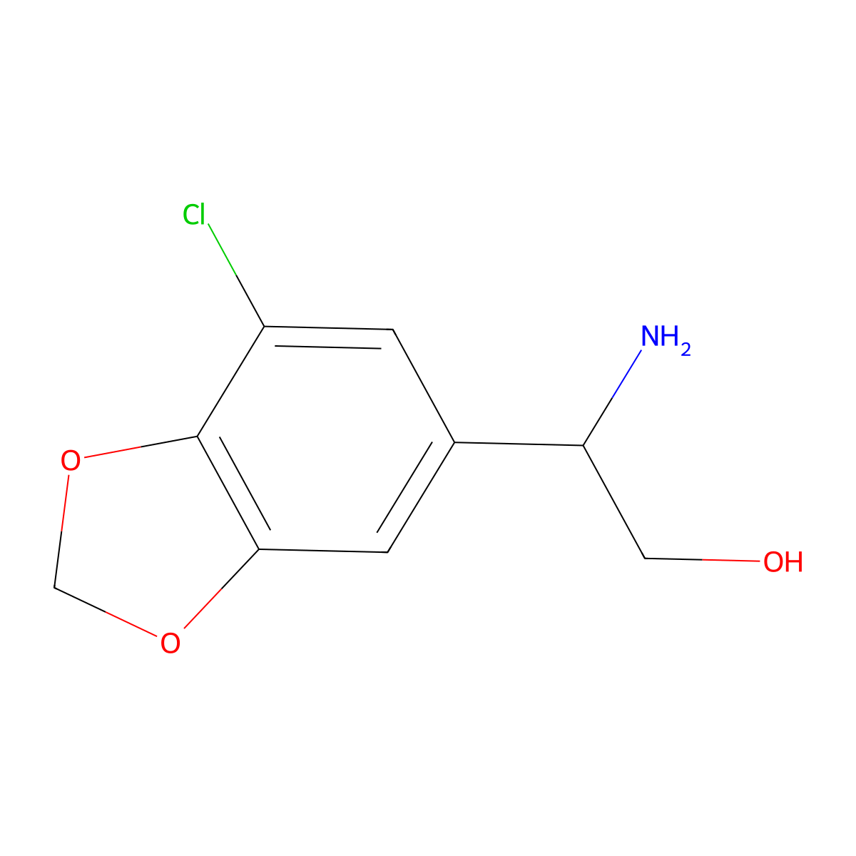2-Amino-2-(7-chlorobenzo[d][1,3]dioxol-5-yl)ethan-1-ol molecular structure, CAS 1183168-58-2
