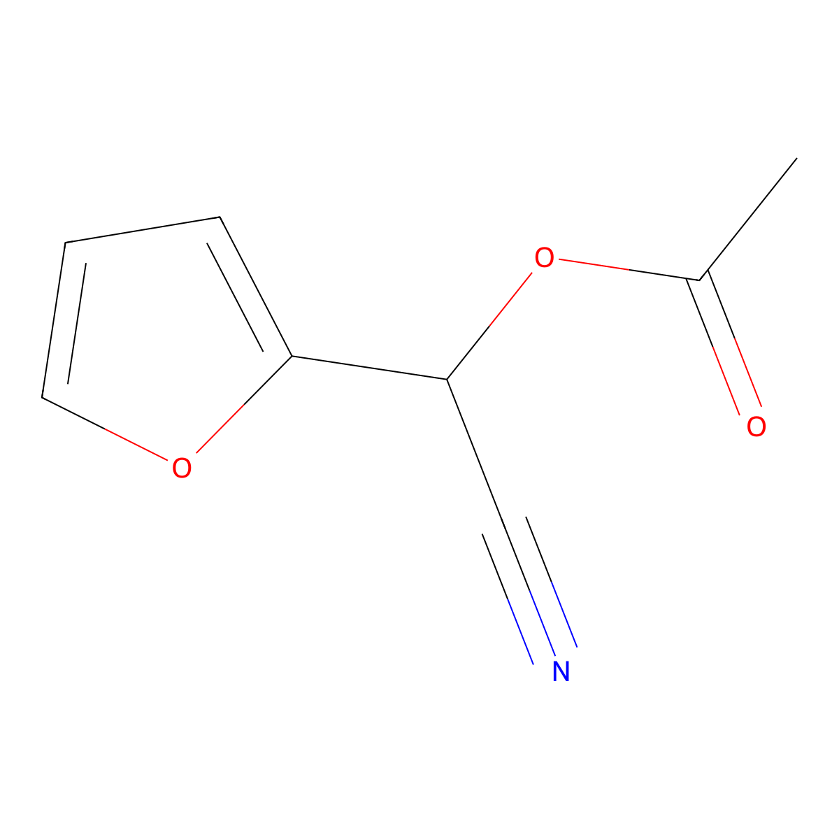 Alpha-cyanofurfuryl acetate molecular structure, CAS 118317-17-2