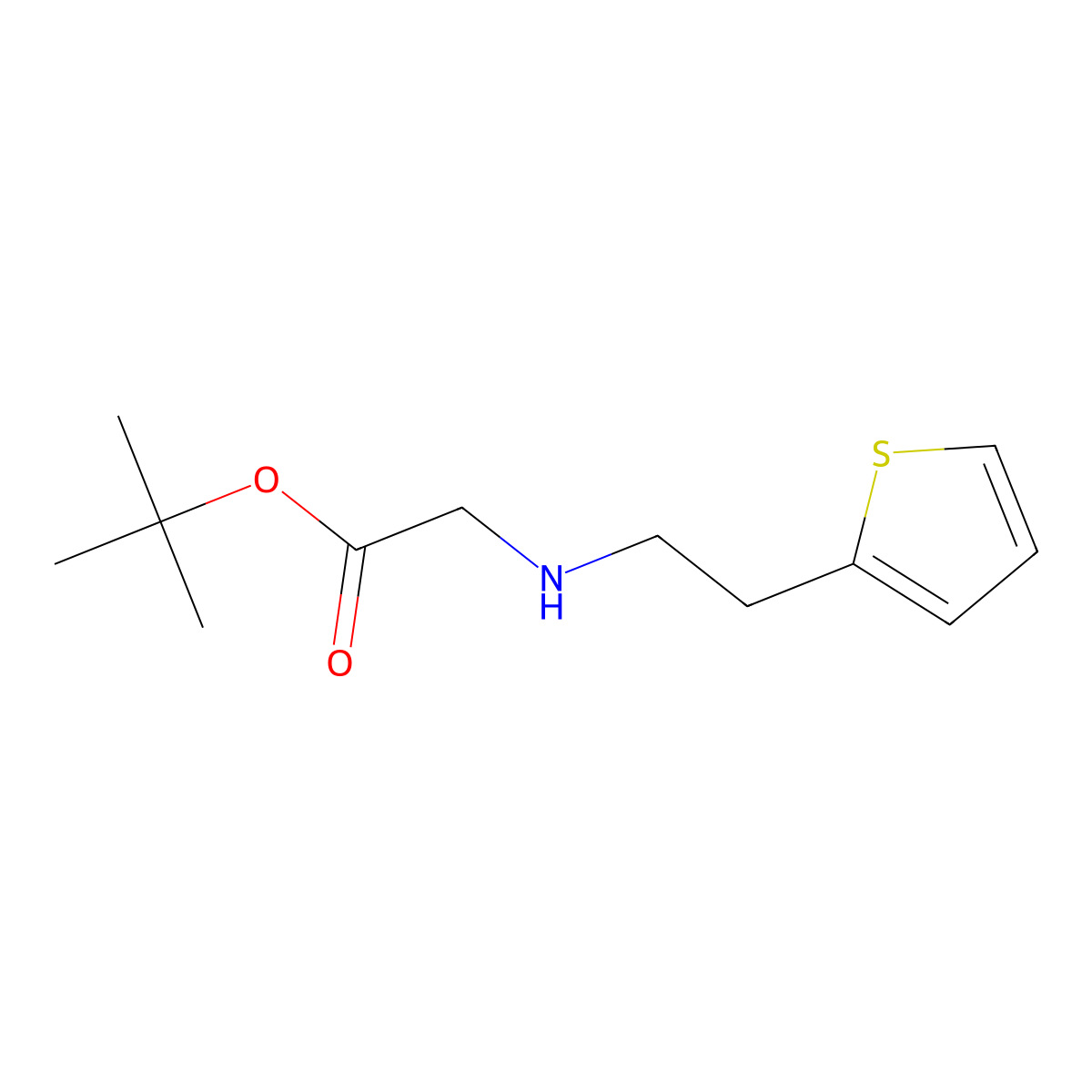 Tert-butyl 2-{[2-(thiophen-2-yl)ethyl]amino}acetate molecular structure, CAS 1183174-48-2