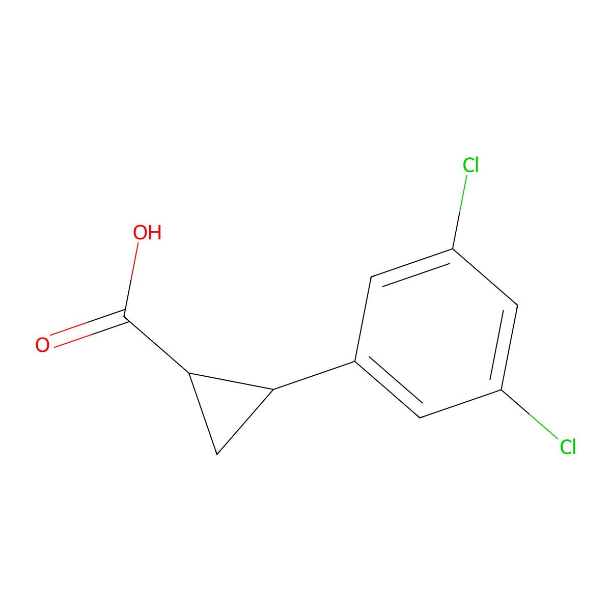 2-(3,5-Dichlorophenyl)cyclopropane-1-carboxylic acid molecular structure, CAS 1183181-06-7
