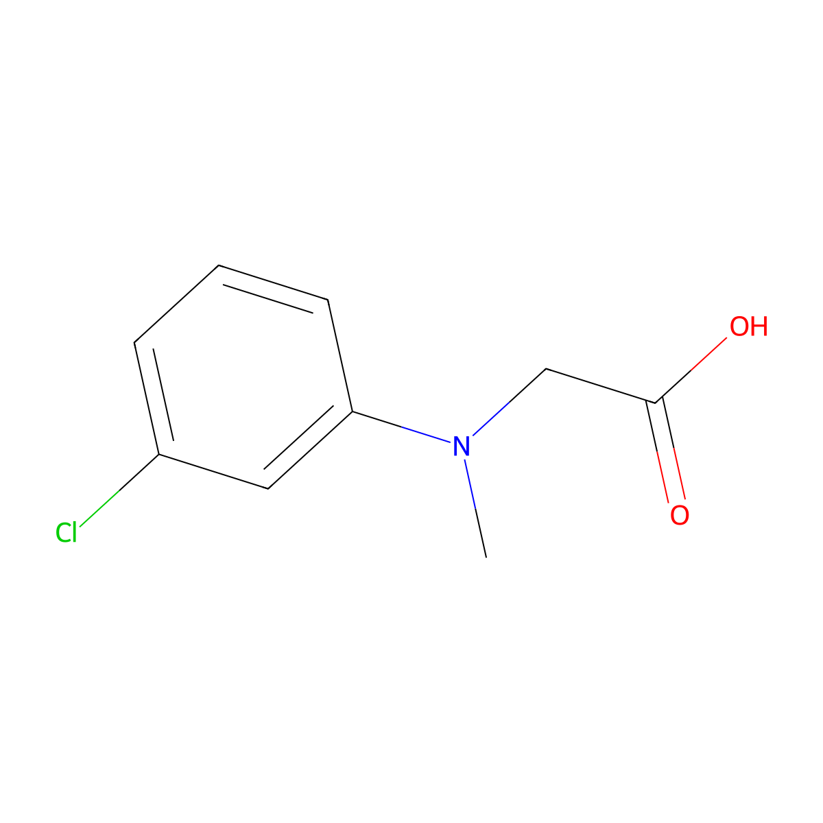 2-[(3-Chlorophenyl)(methyl)amino]acetic acid molecular structure, CAS 1183182-24-2