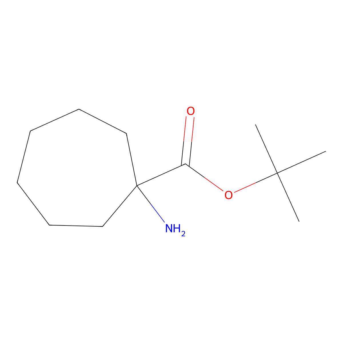 Tert-butyl 1-aminocycloheptane-1-carboxylate molecular structure, CAS 1183184-23-7