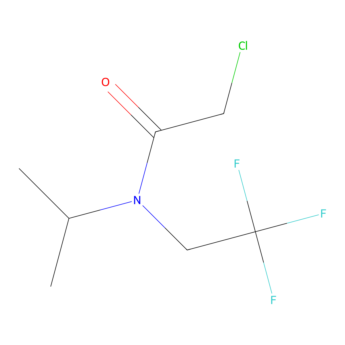 2-chloro-N-(propan-2-yl)-N-(2,2,2-trifluoroethyl)acetamide molecular structure, CAS 1183184-66-8