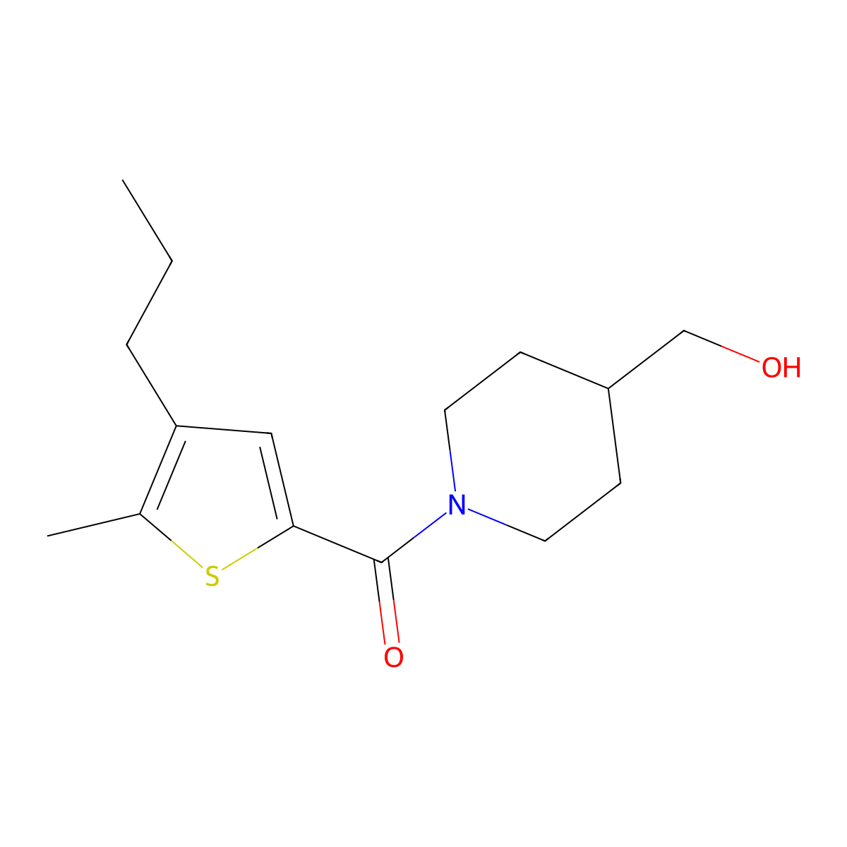 [1-(5-Methyl-4-propylthiophene-2-carbonyl)piperidin-4-yl]methanol molecular structure, CAS 1183186-78-8
