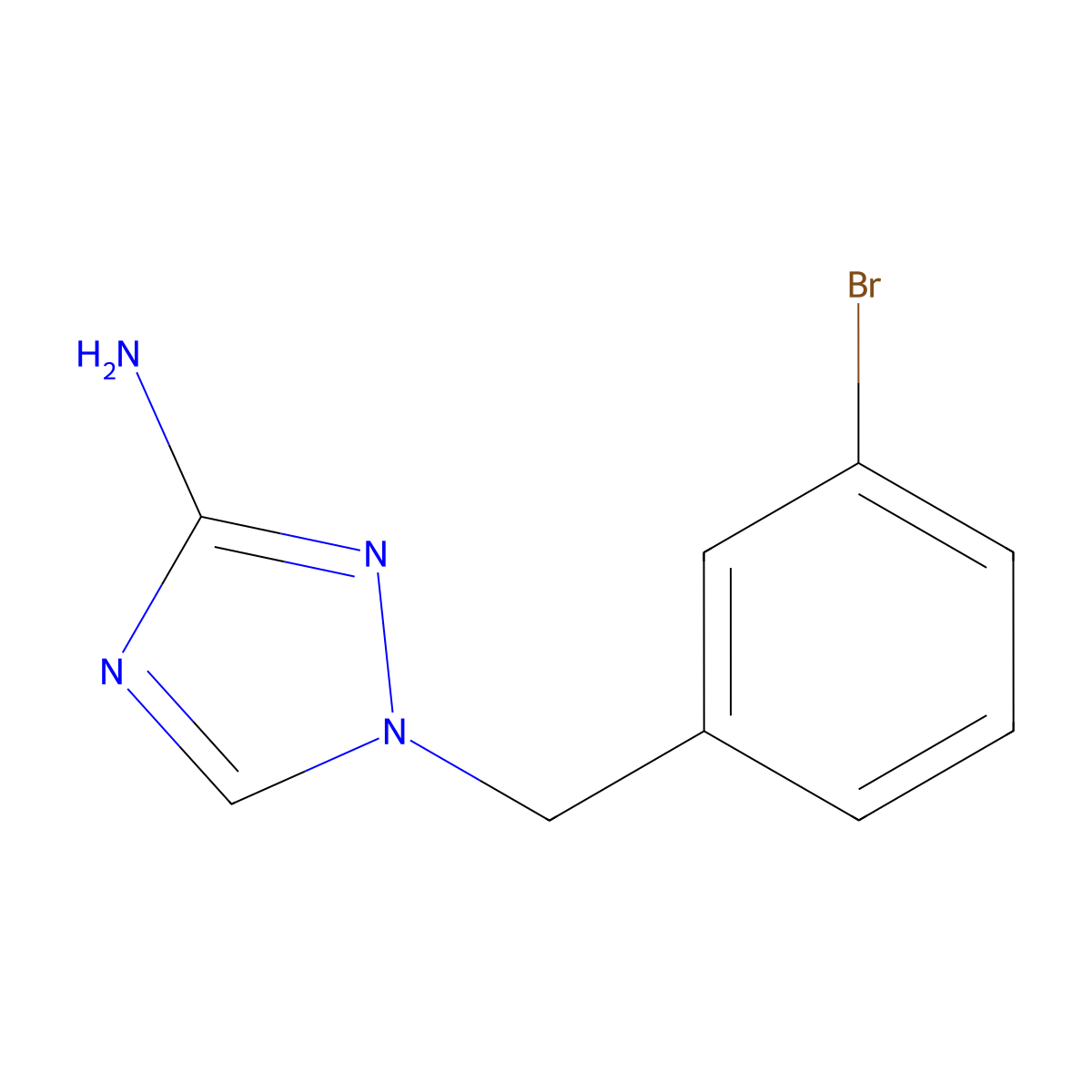 1-[(3-bromophenyl)methyl]-1H-1,2,4-triazol-3-amine molecular structure, CAS 1183190-06-8