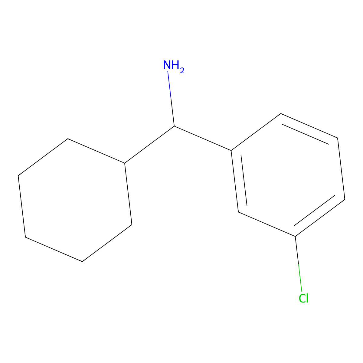 (3-Chlorophenyl)(cyclohexyl)methanamine molecular structure, CAS 1183190-35-3