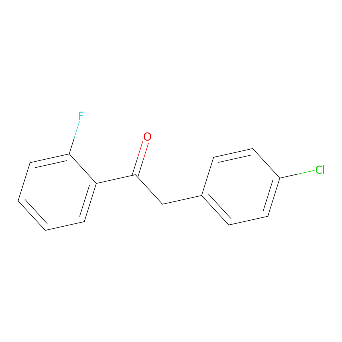 2-(4-Chlorophenyl)-1-(2-fluorophenyl)ethanone molecular structure, CAS 1183199-32-7
