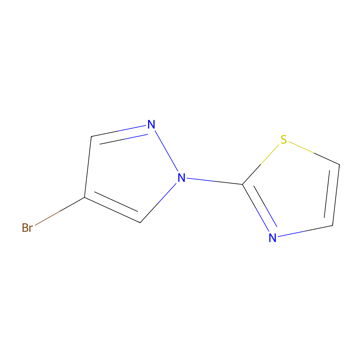 2-(4-bromo-1H-pyrazol-1-yl)-1,3-thiazole molecular structure, CAS 1183201-85-5