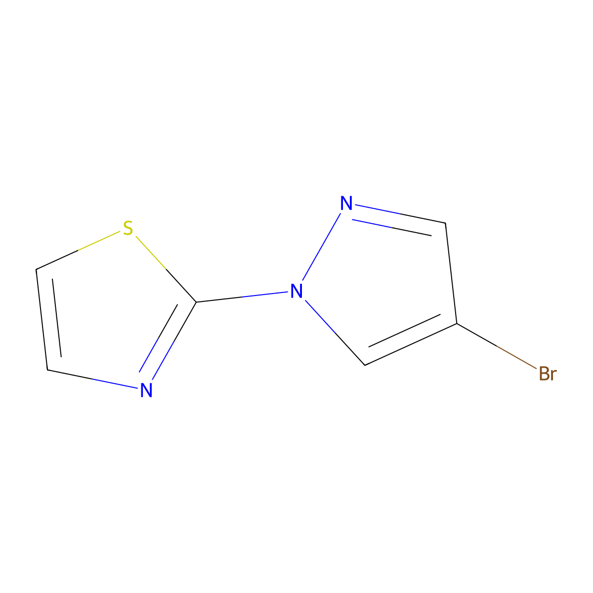 2-(4-bromo-1H-pyrazol-1-yl)-1,3-thiazole molecular structure, CAS 1183201-85-5