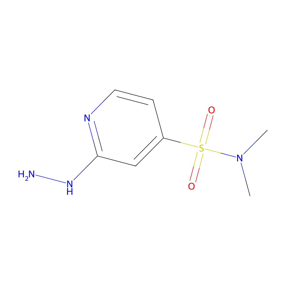 2-hydrazinyl-N,N-dimethylpyridine-4-sulfonamide molecular structure, CAS 1183205-07-3