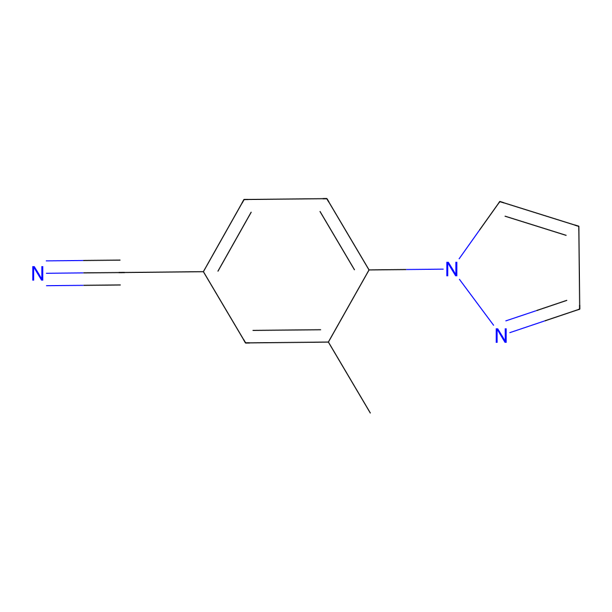 3-methyl-4-(1H-pyrazol-1-yl)benzonitrile molecular structure, CAS 1183211-70-2