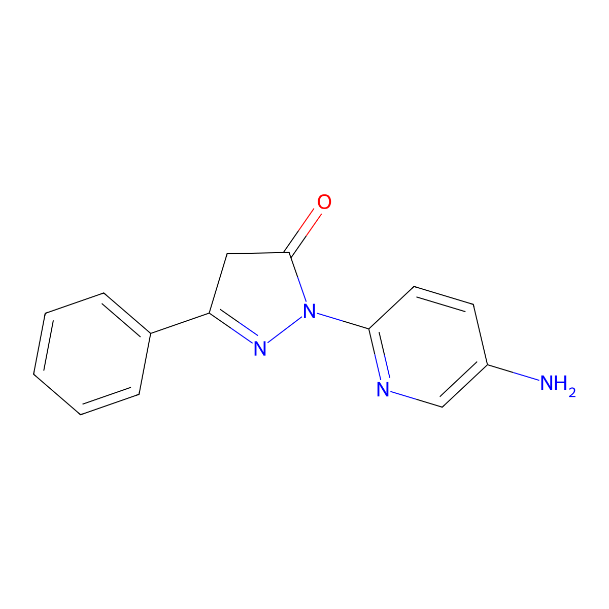 1-(5-aminopyridin-2-yl)-3-phenyl-4,5-dihydro-1H-pyrazol-5-one molecular structure, CAS 1183213-07-1