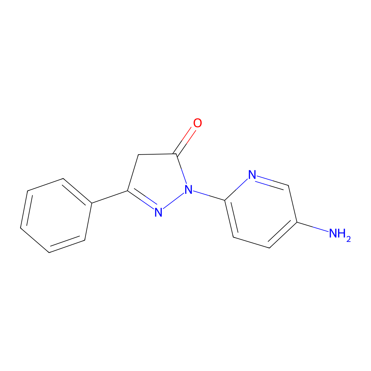 1-(5-aminopyridin-2-yl)-3-phenyl-4,5-dihydro-1H-pyrazol-5-one molecular structure, CAS 1183213-07-1