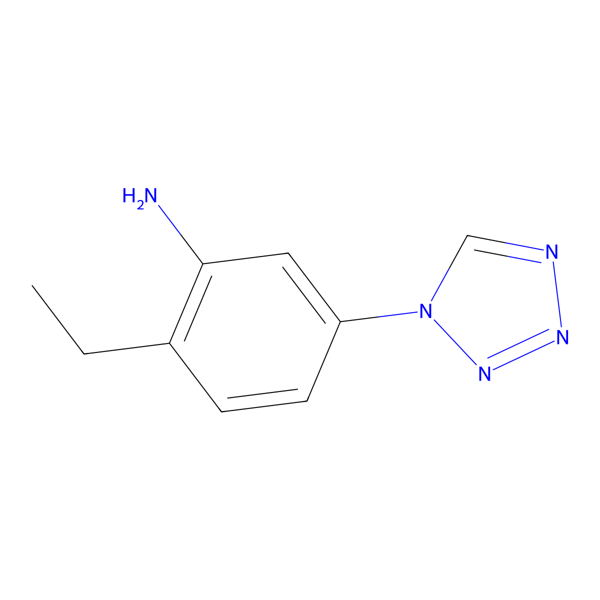 2-Ethyl-5-(tetrazol-1-yl)aniline molecular structure, CAS 1183213-39-9