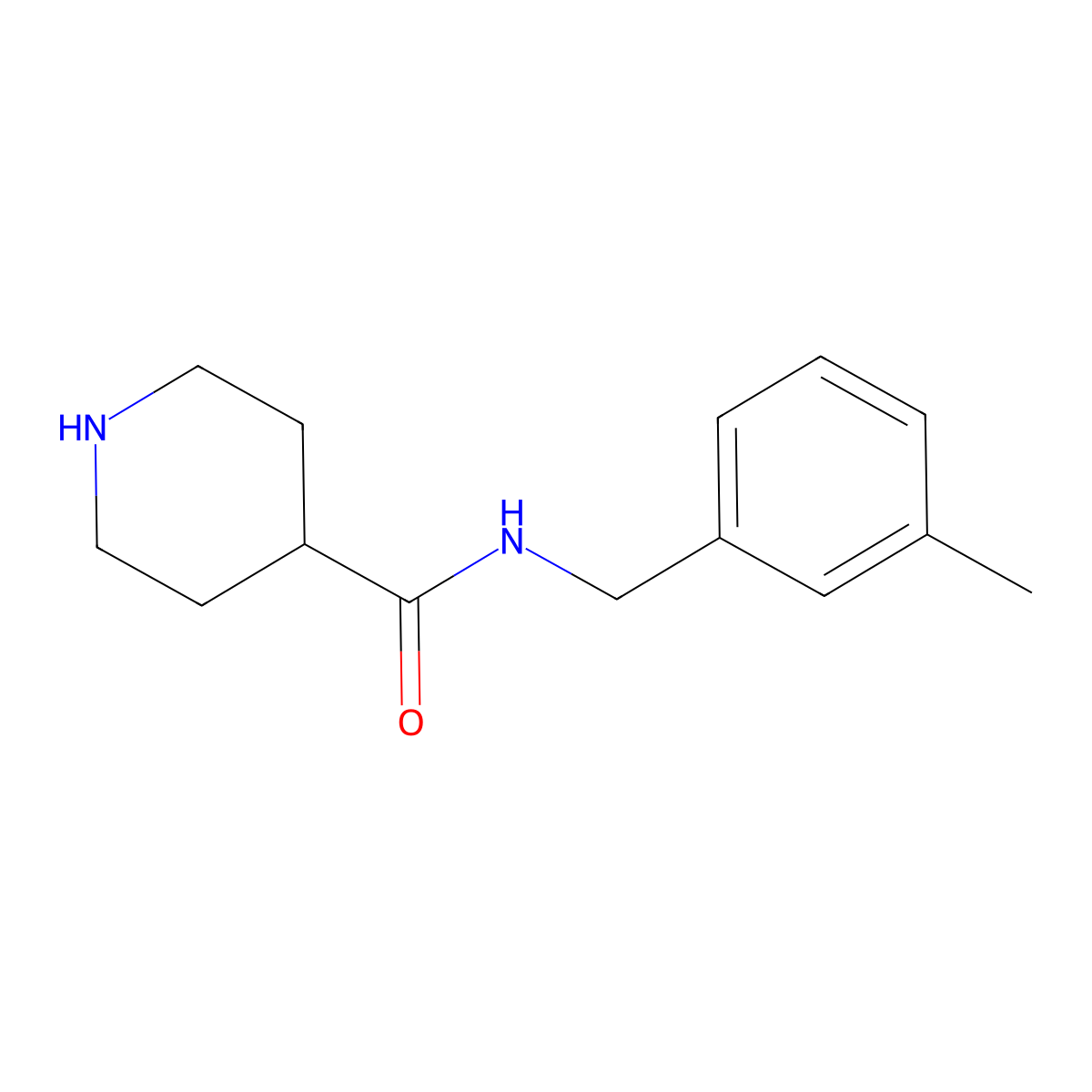 N-[(3-methylphenyl)methyl]piperidine-4-carboxamide molecular structure, CAS 1183213-87-7