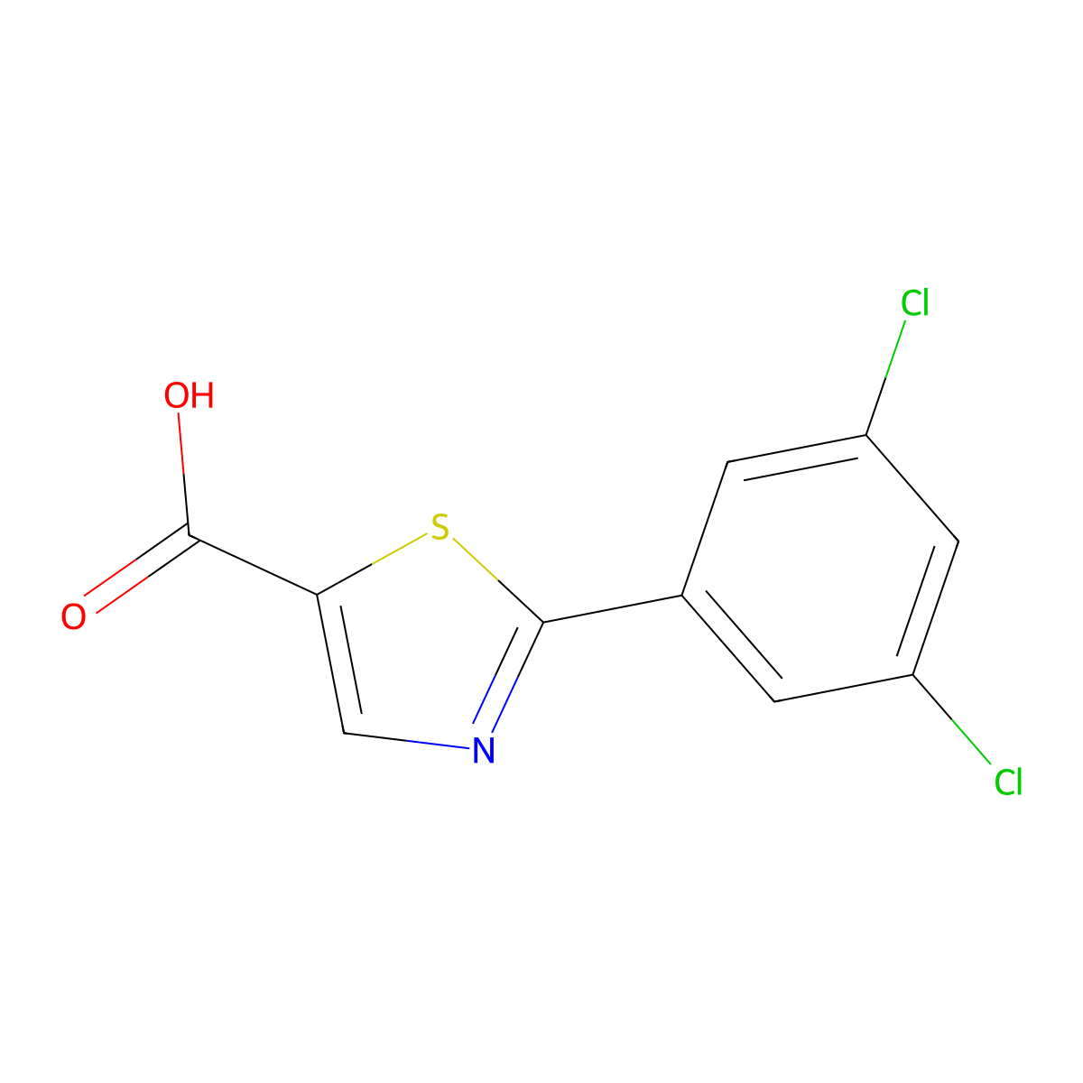 2-(3,5-Dichlorophenyl)thiazole-5-carboxylic acid molecular structure, CAS 1183217-39-1
