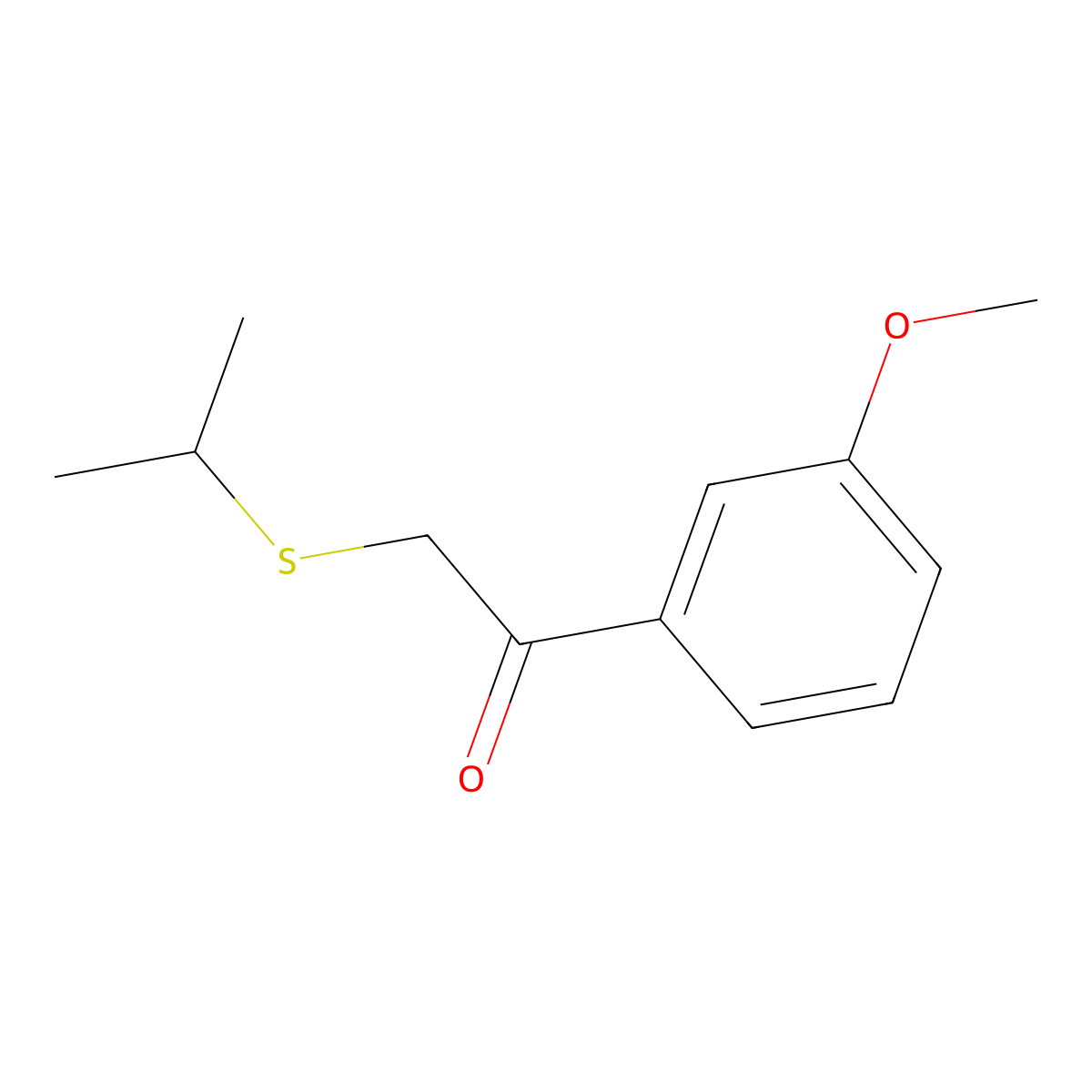 1-(3-Methoxyphenyl)-2-(propan-2-ylsulfanyl)ethan-1-one molecular structure, CAS 1183220-00-9