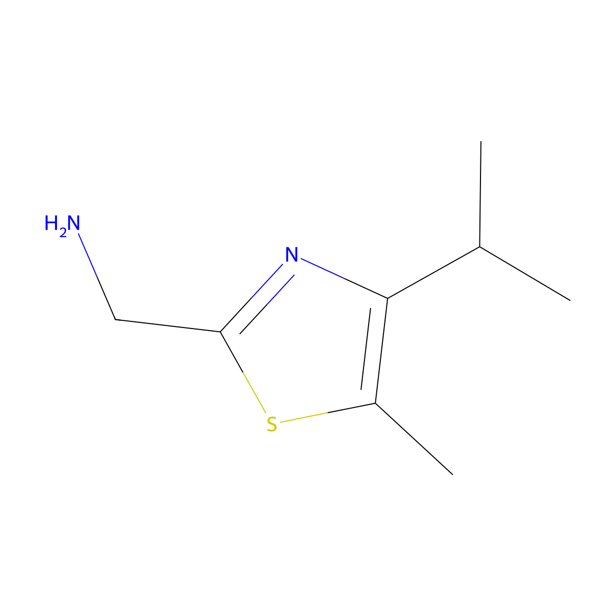 [5-Methyl-4-(propan-2-yl)-1,3-thiazol-2-yl]methanamine molecular structure, CAS 1183220-85-0