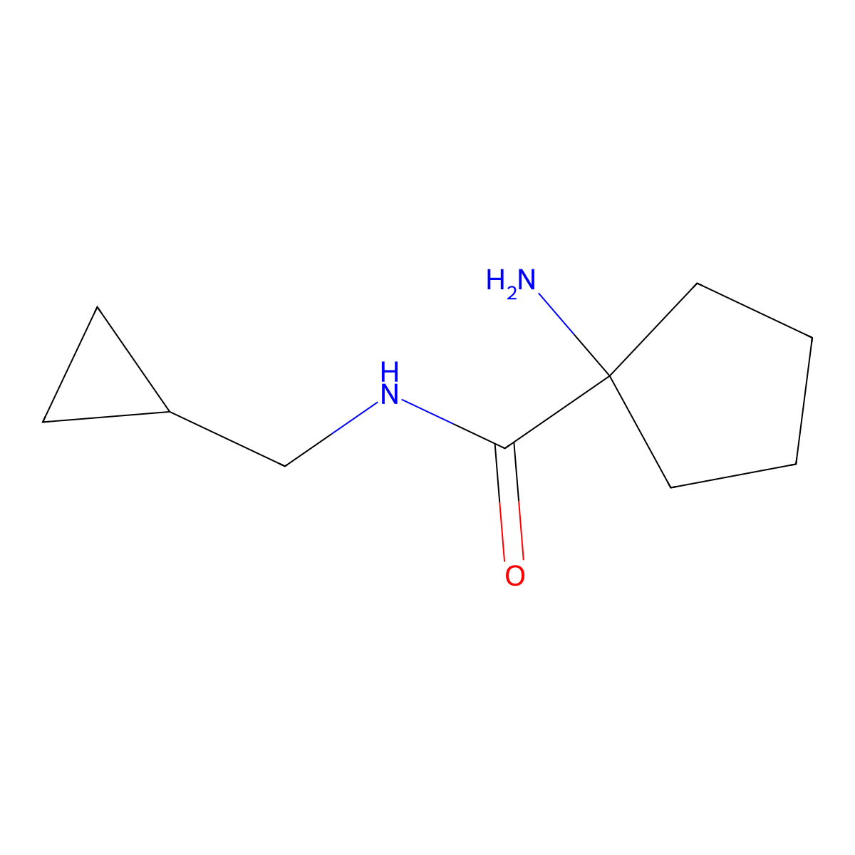 1-amino-N-(cyclopropylmethyl)cyclopentane-1-carboxamide molecular structure, CAS 1183226-12-1
